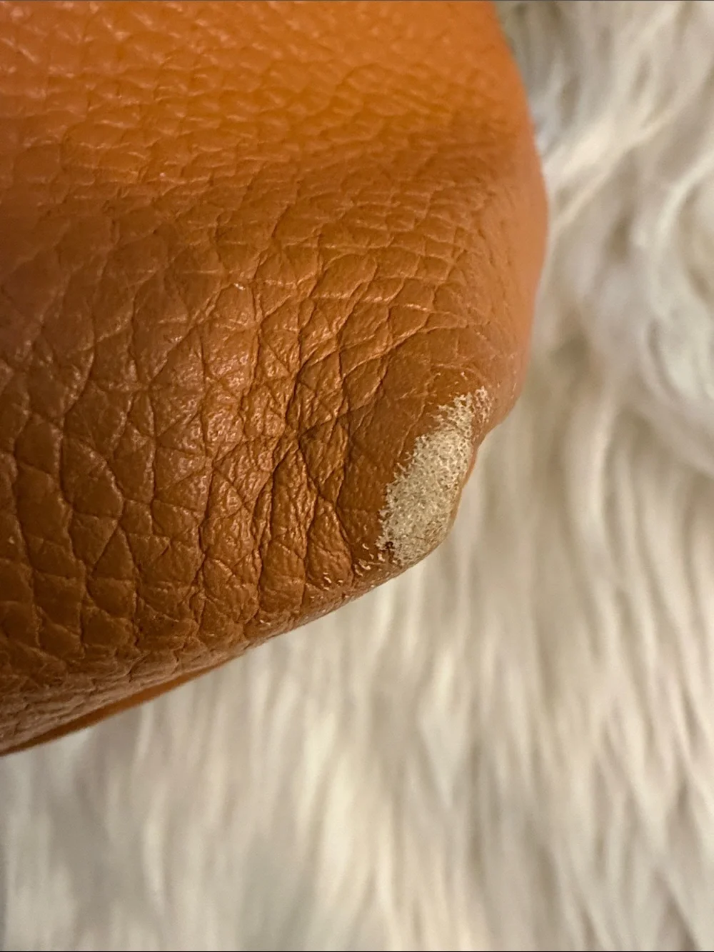 Dooney & Bourke Two-Tone Orange Pebbled Leather Satchel
